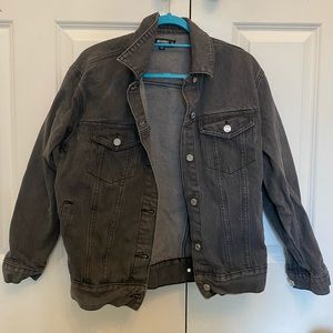 S Missguided Grey/Black Denim Jacket
